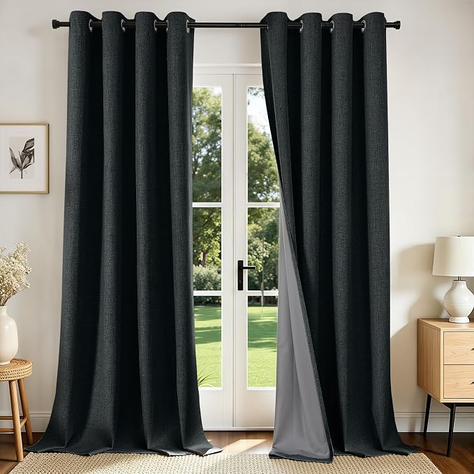 Joydeco Blackout Curtains 108 Inches Long 2 Panels Burg, Room Darkening Curtains by JOYDECO