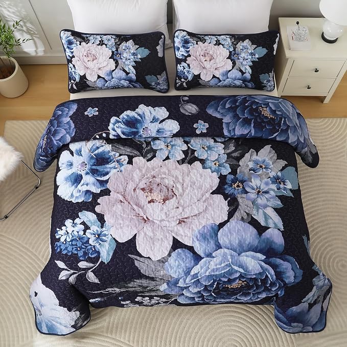 WONGS BEDDING Quilt Queen Size, Soft Microfiber Lightweight Farmhouse Bed Cover - Image 3