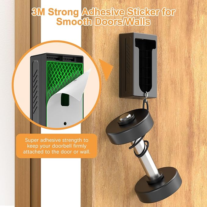 No Drill Adhesive Video Doorbell Mount Compatible for Ring/Blink Video Doorbell, Not Block Doorbell Sensor, QIBOX Anti-Theft Camera Mount Bracket Cover Holder