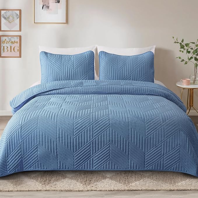 Exclusivo Mezcla Ultrasonic Twin Quilt Bedding Set, Soft Microfiber, Modern - Image 2