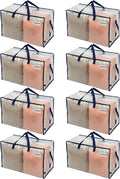 VENO 8 Pack Clear Extra Large Moving Bags & Storage Totes, Heavy Duty Organizer by Veno