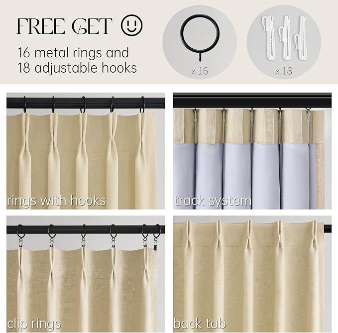 Topfinel Pinch Pleated Full Blackout Curtains 84 Inch - Image 4
