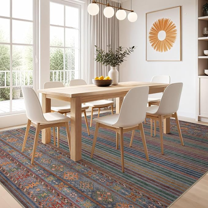 Nakagishi Boho 5x7 Area Rug Living Room Rugs Machine Washable Multi Color | Soft - Image 6