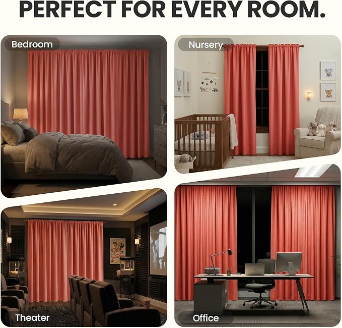 ECLIPSE Kendall Modern Blackout Thermal Rod Pocket Window Curtain - Image 4