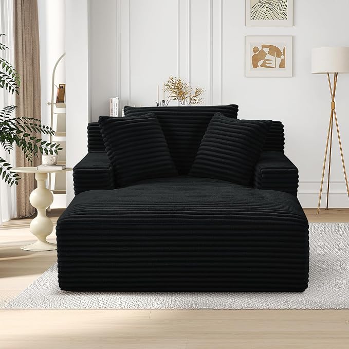 Oversized Chaise Lounge Chair Indoor, Comfy Fluffy Cloud Couch, Modern Deep - Image 8