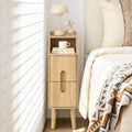 FurSch Narrow Nightstand, Wooden 2 Drawer, Skinny Bedside Table, Mid Century by FurSchFurniture