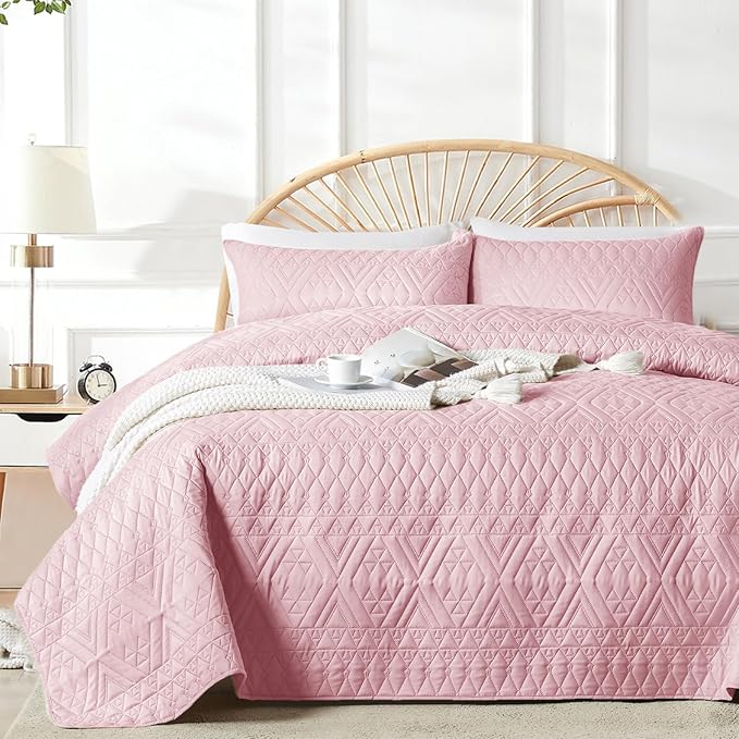akkialla Twin Quilt Set, Boho Geometric Pattern, Soft All-Season Bedding by akkialla