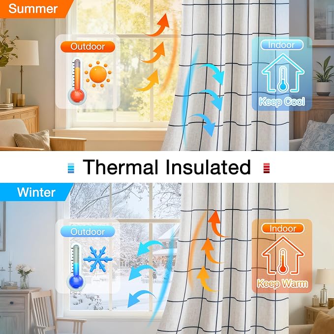100% Blackout Curtains for Bedroom Room, 2 Thick Layers Thermal Insulated - Image 5