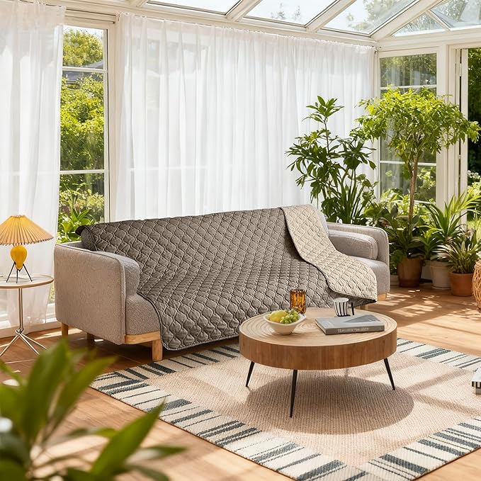 gogobunny 100% Double Sided Waterproof Dog Blanket Soft Pet Bed Cover Reversible Protect Furniture Couch Sofa Car for Puppy Cat Kids (Dark Walnut/Light Walnut, 82x102 Inch (Pack of 1))