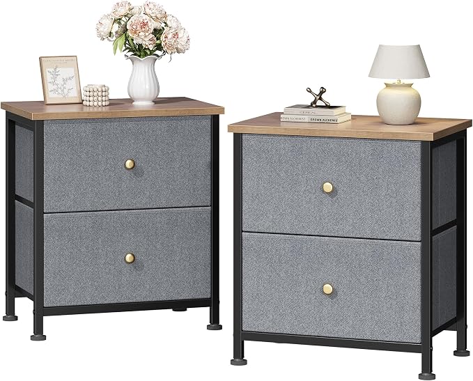DUMOS Nightstand Set of 2, Bedside Table by DumosLifestyle