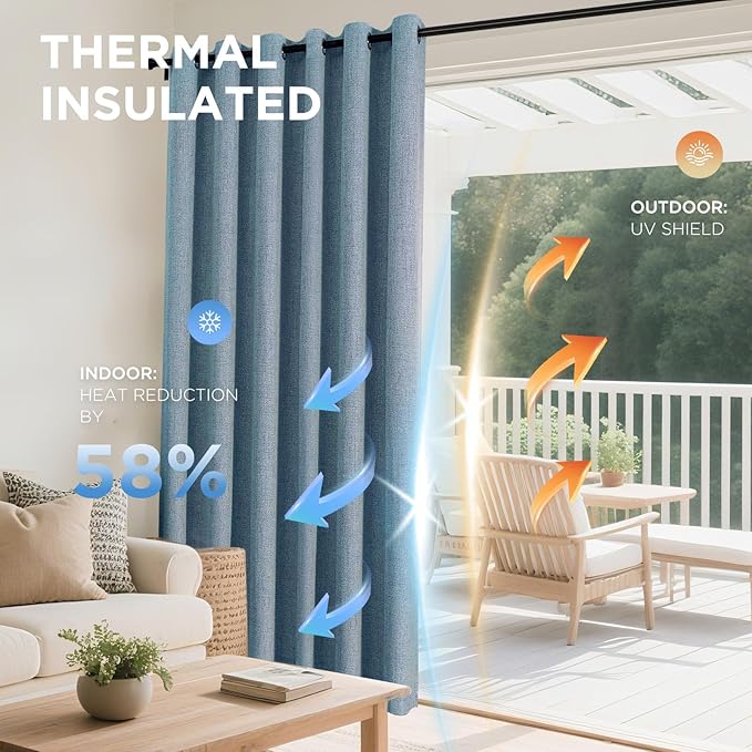 Joydeco Light Blue Blackout Curtains 90 Inches Long, Curtains 90 Inch Length 1 - Image 4