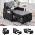 Faux Leather Convertible Sleeper Chair Bed, Single Pull Out Sofa, USB & Type-C by TYBOATLE