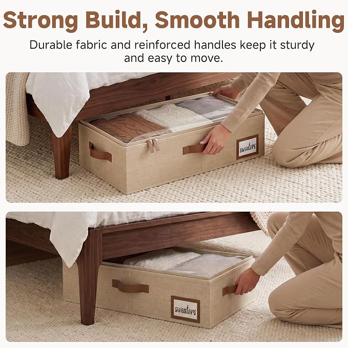 StorageWorks 5 Inch Low Profile Under Bed Storage Containers - Image 4