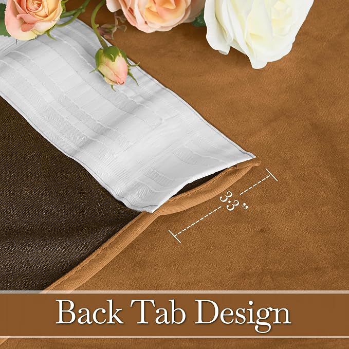 RYB HOME Velvet Curtains 102 inches Long, Extra Long High Ceiling Curtains | - Image 3