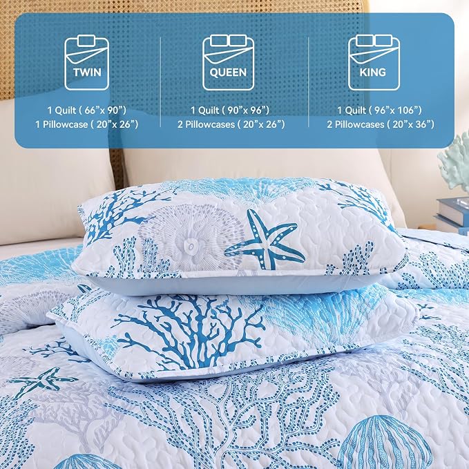weigelia Coastal Quilt Set Queen Size - Image 8
