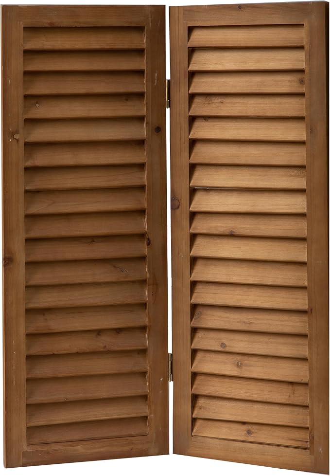 SOFE Short Privacy Screen, 2.6 Ft Shutters Folding Room Dividers 3 Panel | Wood - Image 7
