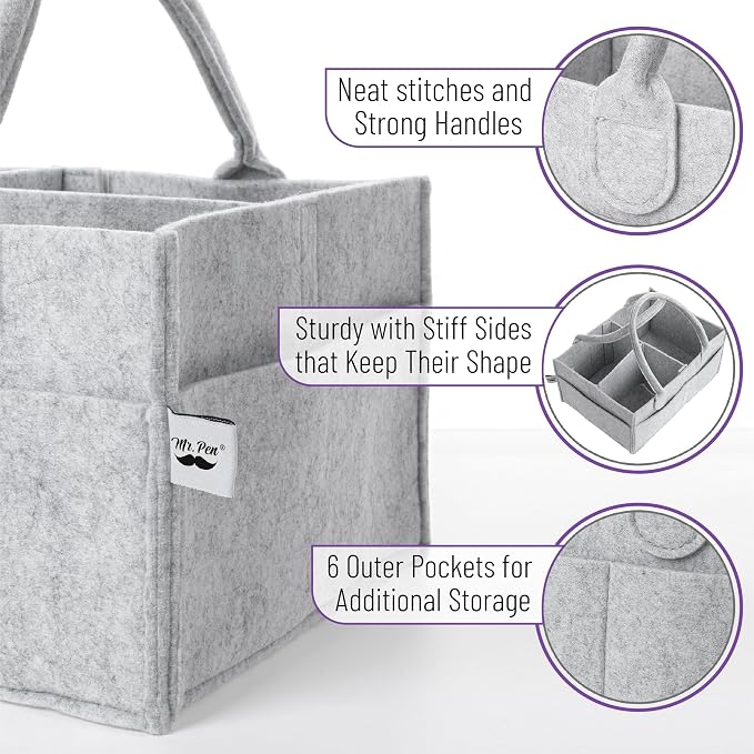 Mr. Pen- Baby Diaper Caddy Organizer, Medium | Nursery Storage Bin and Car - Image 3
