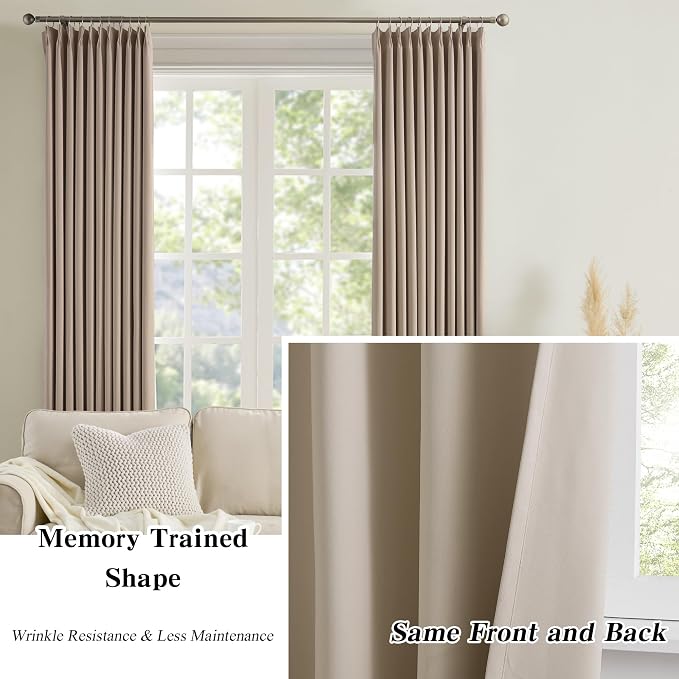 Pinch Pleated Patio Sliding Door Curtains 90 Inch Long - Image 6