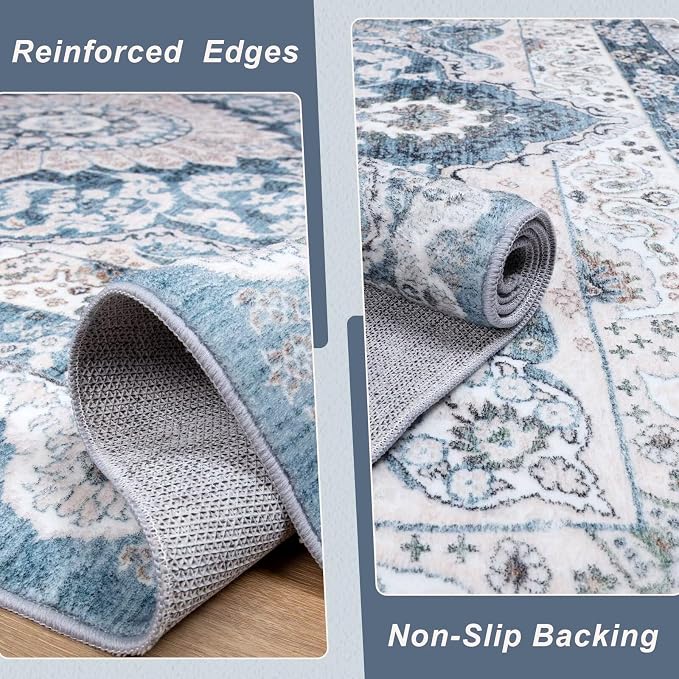 Macgace Washable Vintage Area Rug - Image 4
