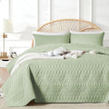 akkialla King/Cal King Size Quilt Bedding Set, Sage Green Lightweight by akkialla