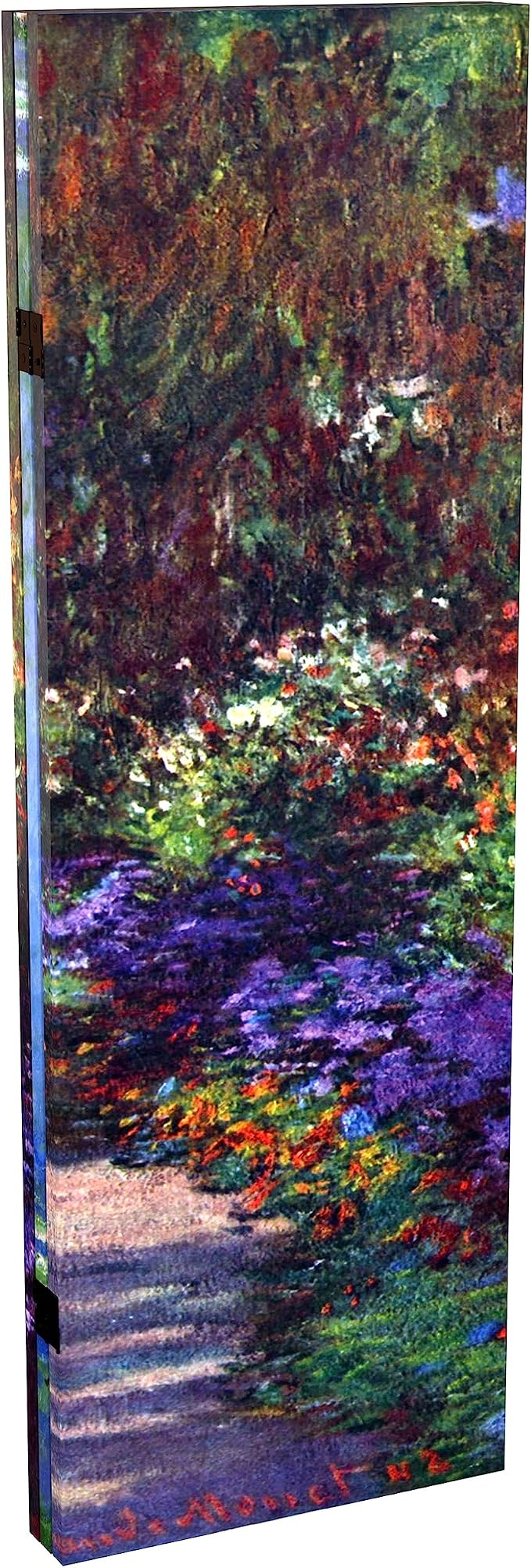Red Lantern Double Sided Works of Monet Canvas Folding Screen - Image 8