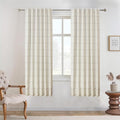 DriftAway 100% Blackout Plaid Linen Curtains 63 Inches Long 2 Panels Taupe | by DriftAway