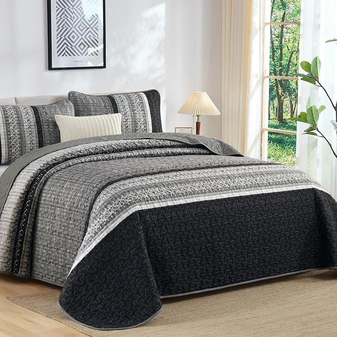 Cottolester Quilt King Size, All Seasons Microfiber Quilt Bedding Sets - Image 2