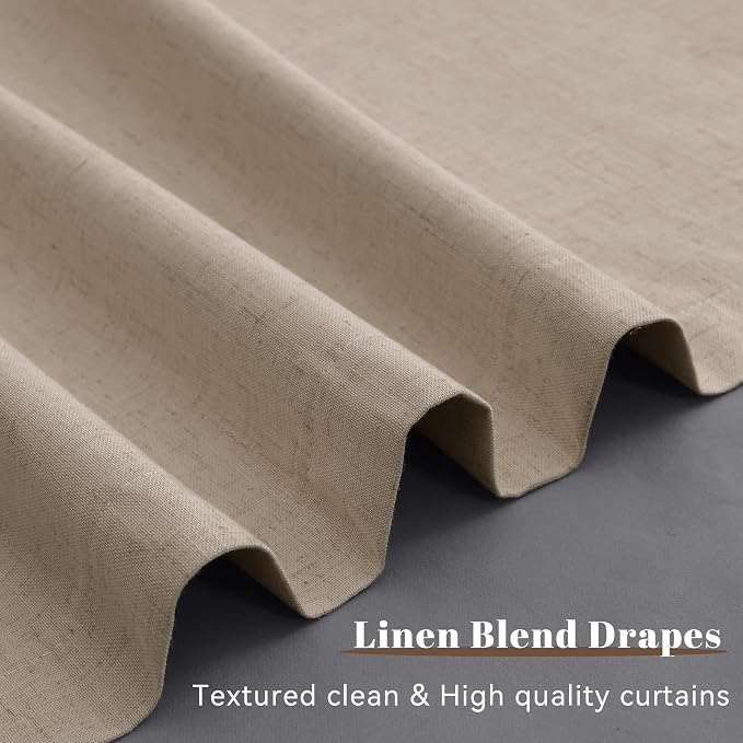 100% Blackout Linen Curtains 90 Inches Long - Image 8
