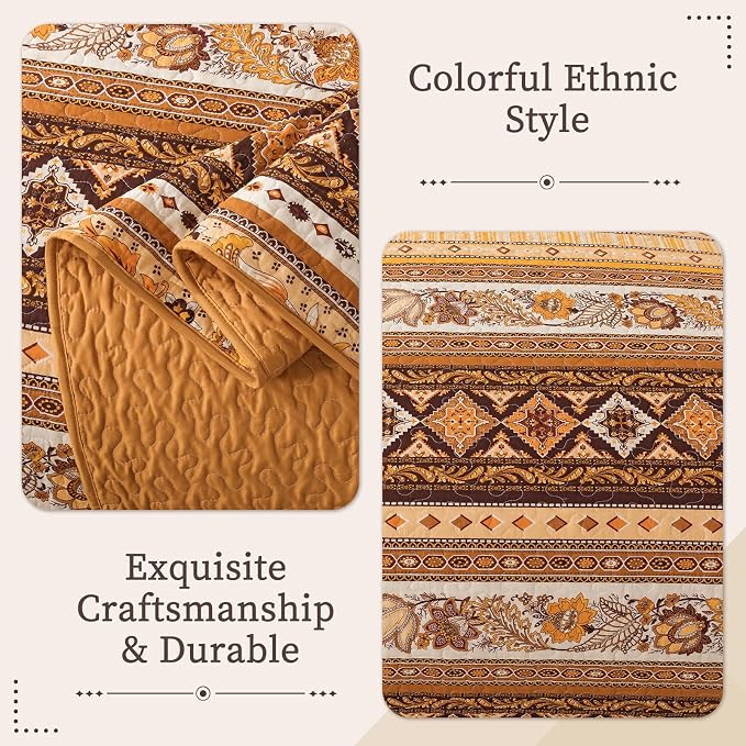VAPUTAR 100% Cotton Face Bedspreads Queen Size, Exquisite Queen Quilt Sets | - Image 4