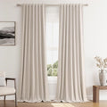 Oatmeal 100% Blackout Curtains 90 Inch Length 2 Panels Set by Guken