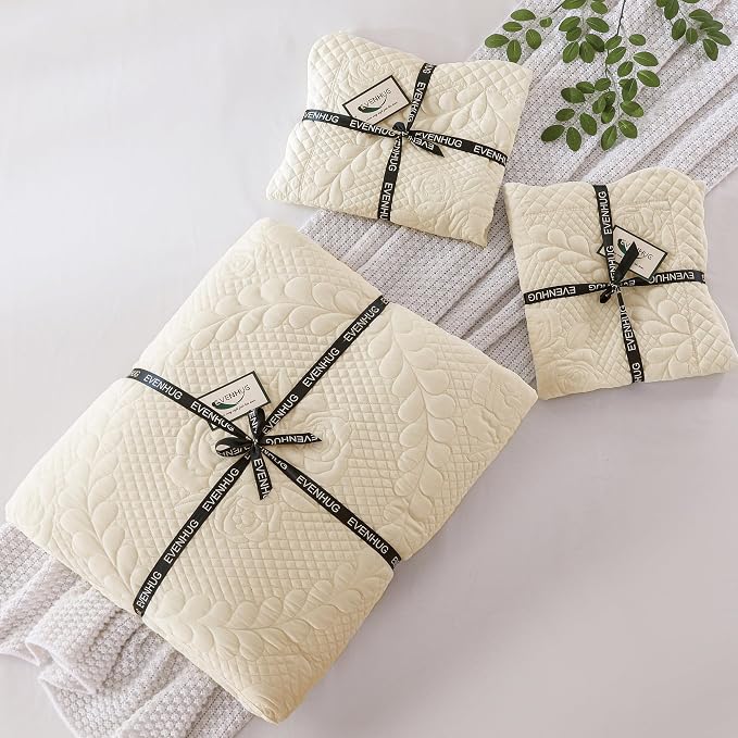 EVENHUG Oversized King Bedspreads California King Quilt Set - Image 8