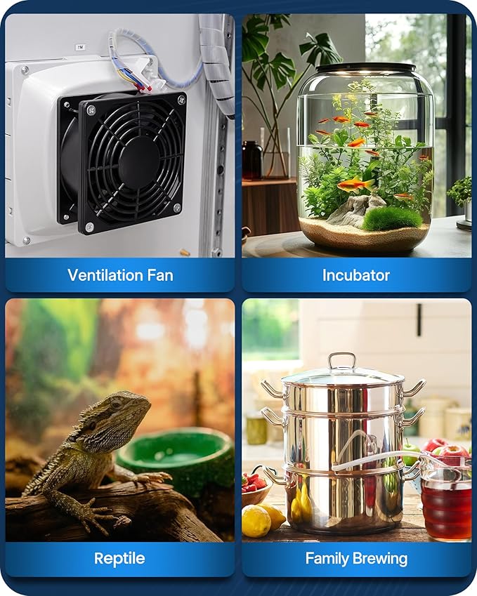 WILAWELS Digital Temperature Controller Outlet, 15A/1800W Heavy Duty Thermostat Plug, VA LCD Display, Heating/Cooling Control, -40°F~210°F, 4 Timer Modes, for Greenhouse Incubator Homebrew B01TC06