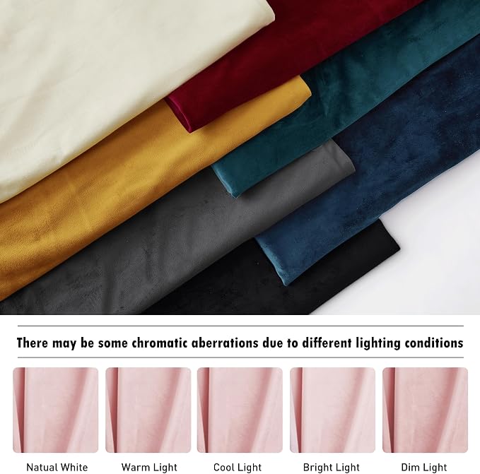 RYB HOME Baby Pink Velvet Curtains - Image 7