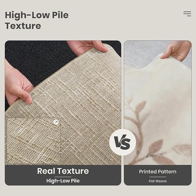 6x9 Area Rugs, High Low Pile Washable Rugs - Image 5