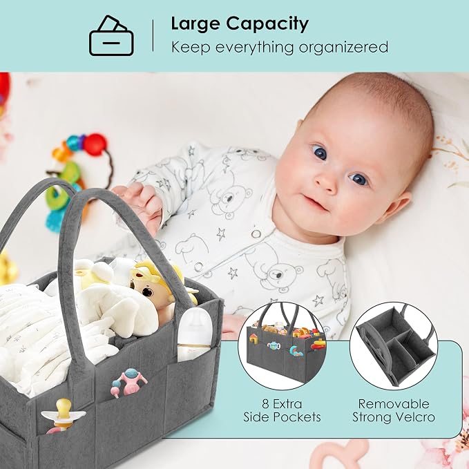 HIPHOP PANDA 2-Pack Diaper Caddy Organizer - Image 4