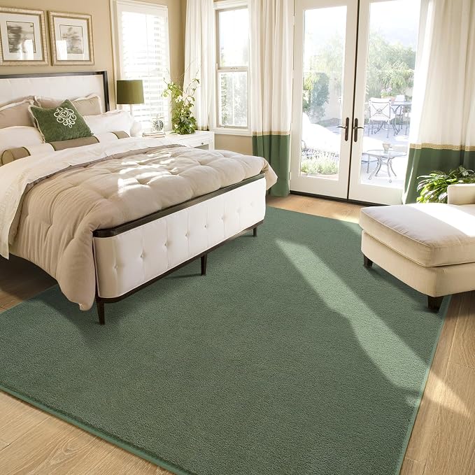 8x10 Area Rugs for Bedroom Living Room, Sage Green Memory Foam Rug | Thickened - Image 2