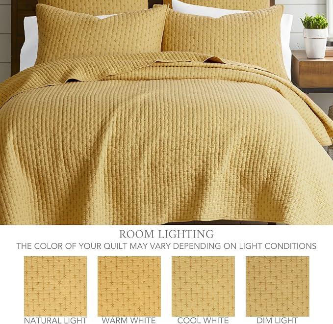 Levtex Home Cross Stitch Reversible King/Cal King Quilt Set - Image 4