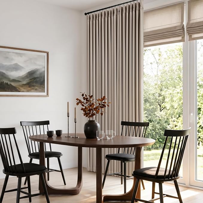 60 Inch Extra Wide 100% Blackout 92 Inch Curtains 1 Panel, Burlywood Birch | - Image 7