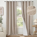 Beige Linen Blackout Curtains for Living Room by Lajode