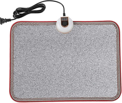 AC 110V Heated Floor Mat for Foot, Gray Carbon Crystal Heating Pad, Electric Heated Foot Warmers for Office, Home