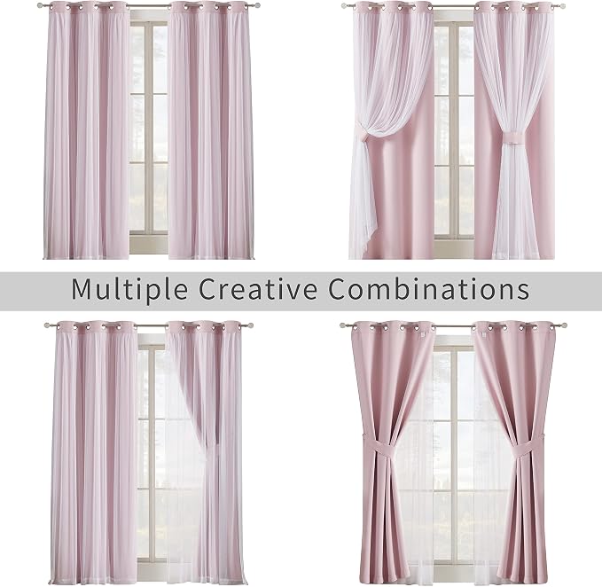 Bujasso Pink Blackout Curtains - Image 9