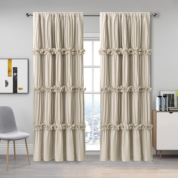 Camel Blackout Window Curtains, Rustic Rod Pocket Drapes by Homechoice+Decor