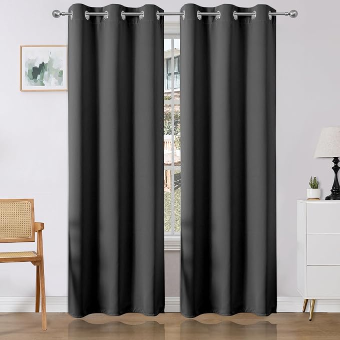 Joydeco Blackout Curtains 84 Inch Length 2 Panels Set, Thermal Insulated Long by JOYDECO