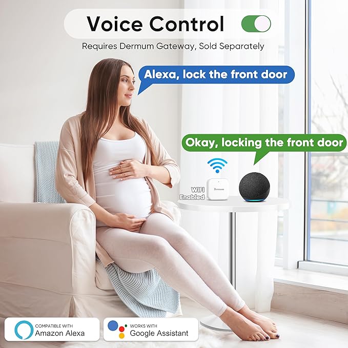 Keyless Entry Fingerprint Digital Smart Lock with Handle & Keypad: Electronic/Electric Lock with Code, App Control Biometric Deadbolt Door Knob for Front, Interior, Exterior & Bedroom Door (Silver)