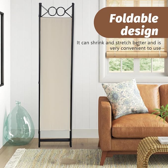 FDW 4 Panel Room Divider and Folding Portable Partition Screen, 6FT Wall - Image 3