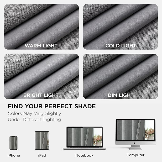 Joydeco Blackout Curtains 120 Inches Long 2 Panels Burg, Room Darkening Curtains - Image 9
