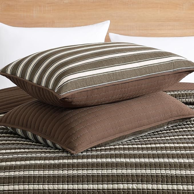 King Size Quilt-Lightweight Bedspreads Brown King Quilt Bedding Set | - Image 3