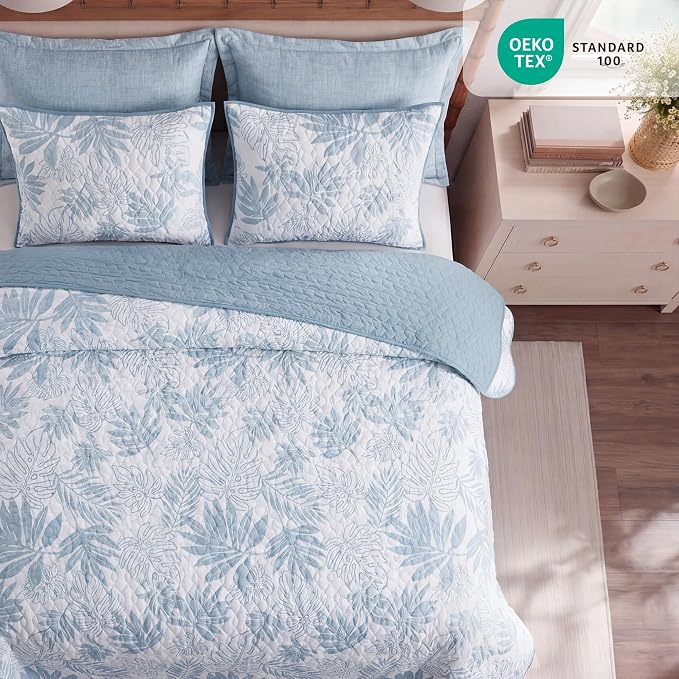 Twin/Twin XL Quilt Set-2 Pieces Soft Bedding Floral Reversible Coverlet | All - Image 8
