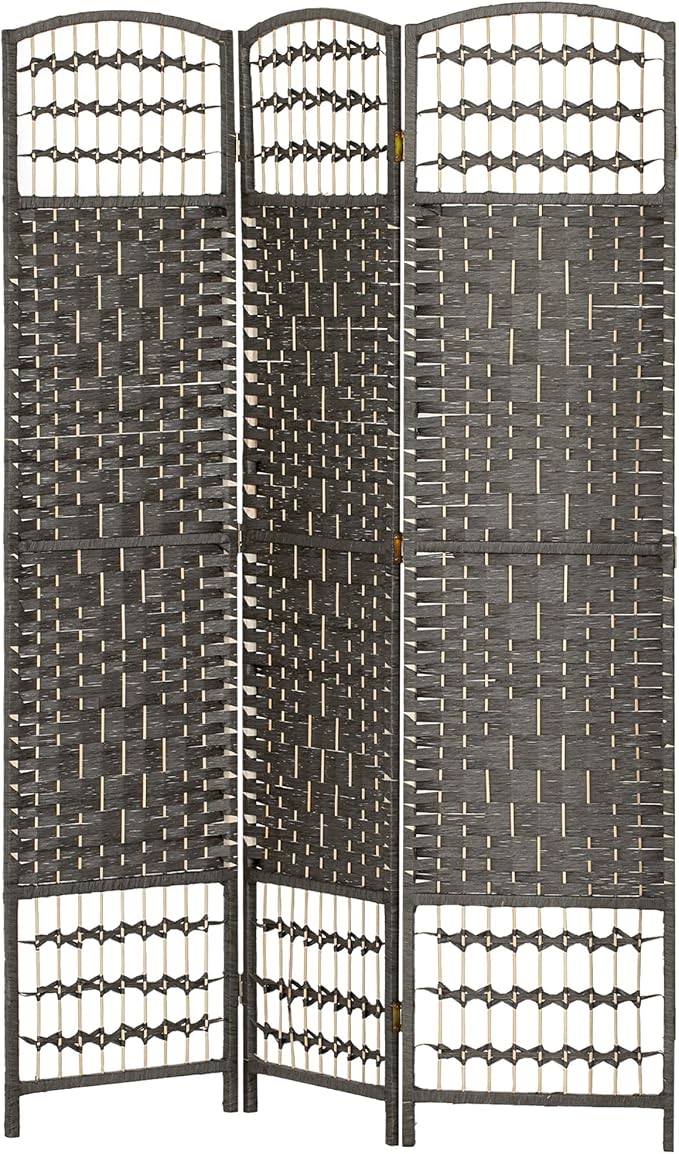 HOMCOM 3 Panel Room Divider, Folding Privacy Screen, Dark Gray | Room Separator by HOMCOM