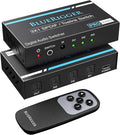 BlueRigger Digital Toslink Optical 3x1 Switch - (LPCM 2.0, SPDIF Optical Audio Switcher with IR Remote Control, 3 in 1 Fiber Optic Switch) - Compatible with Gaming Console, HDTV, Amplifier, Soundbar